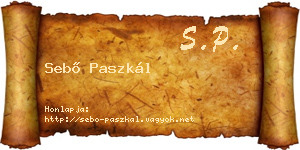 Sebő Paszkál névjegykártya